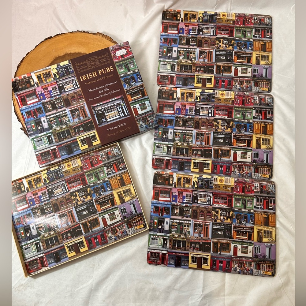 Irish Pubs Themed Durable Placemats Set of Four new in box‎